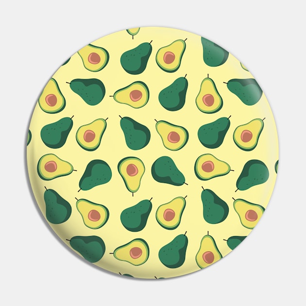 Avocado Fruit Pattern on Yellow Pin by Ayoub14