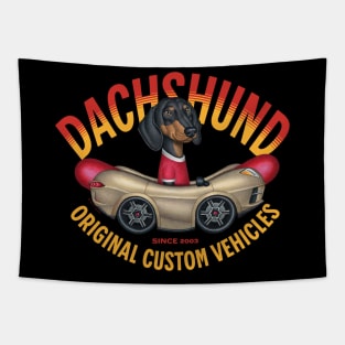 Original Custom Dachshund Vehicles Tapestry