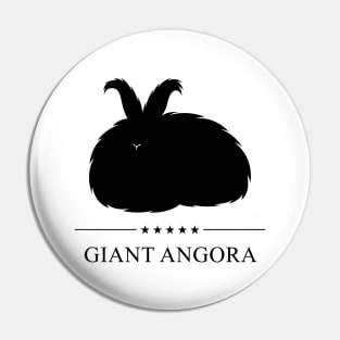 Giant Angora Rabbit Black Silhouette Pin