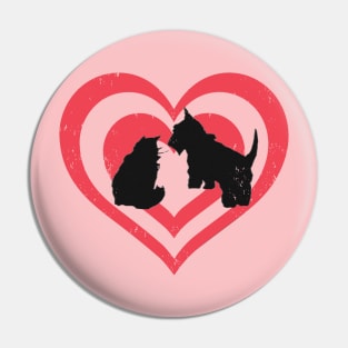 Cat and Dog Besties Forever Pin