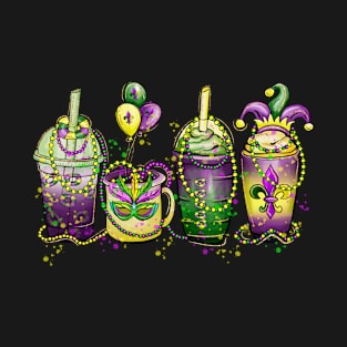 Mardi Gras Cute Coffee Latte for Parades and Parties NOLA New Orleans Louisiana T-Shirt