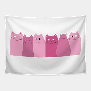 Pink funny cats Tapestry