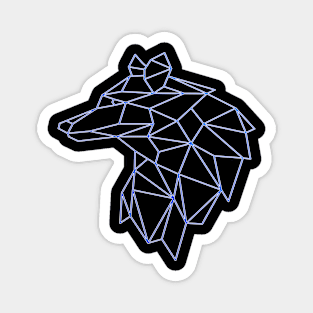 Wolf face tattoo geometric modern Magnet