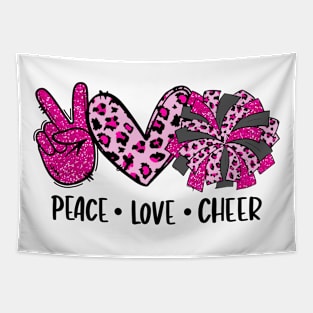 Peace Love Cheer Cute Cheerleading Tapestry