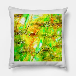 Jade and Amber Abstract Pillow