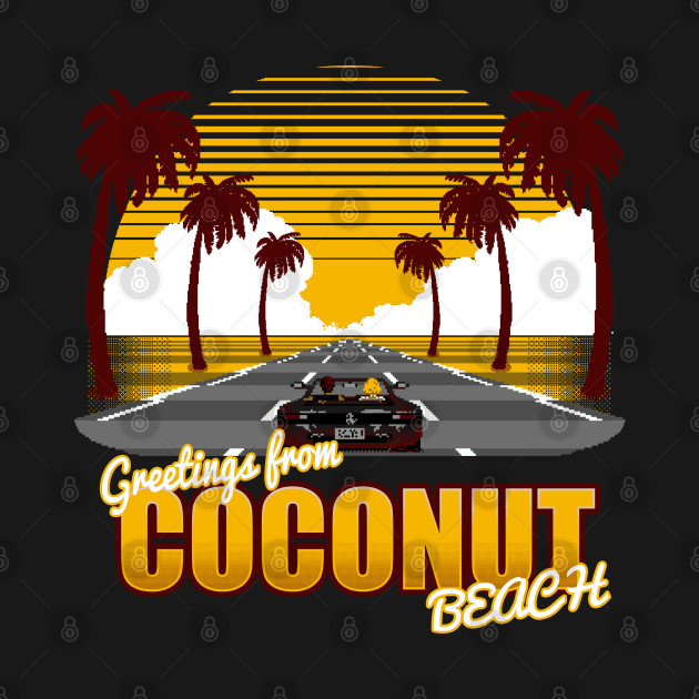 Disover Greetings from Coconut Beach - Videogames - T-Shirt