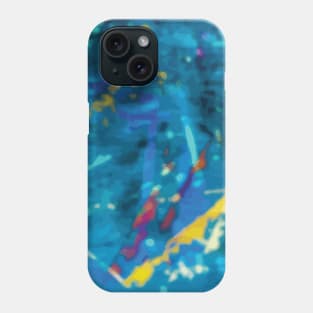 Paint Splatters on Blue Canvas Phone Case