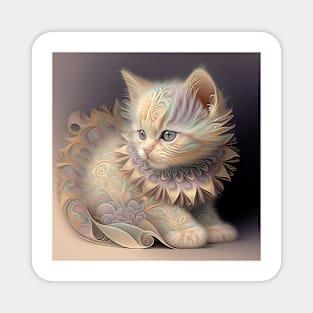 A Fractal Portrait of A Baby Kitten Magnet