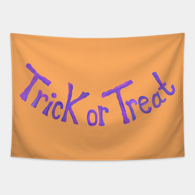 Purple Trick or Treat Smile Tapestry by Art by Deborah Camp