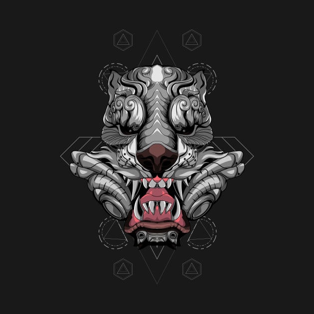 tiger head vector illustration by SHINIGAMII