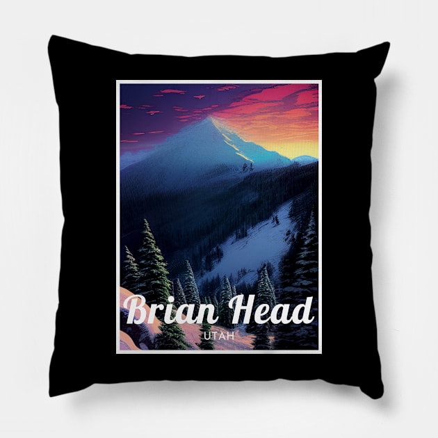 Brian Head Utah United States ski Pillow by UbunTo