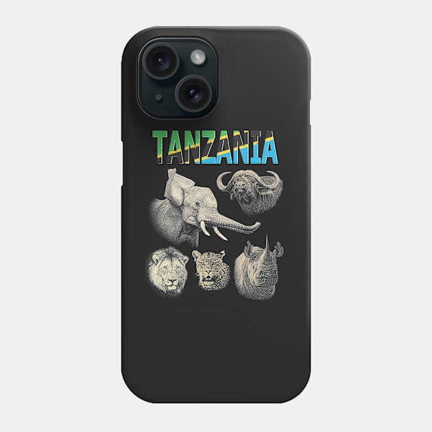 Big Five Tanzania Safari Phone Case by scotch