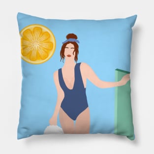 Woman at the beach 9 Pillow