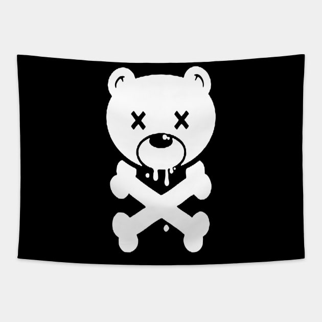 Horror Teddy Bear Tapestry by Bahaya Ta Podcast