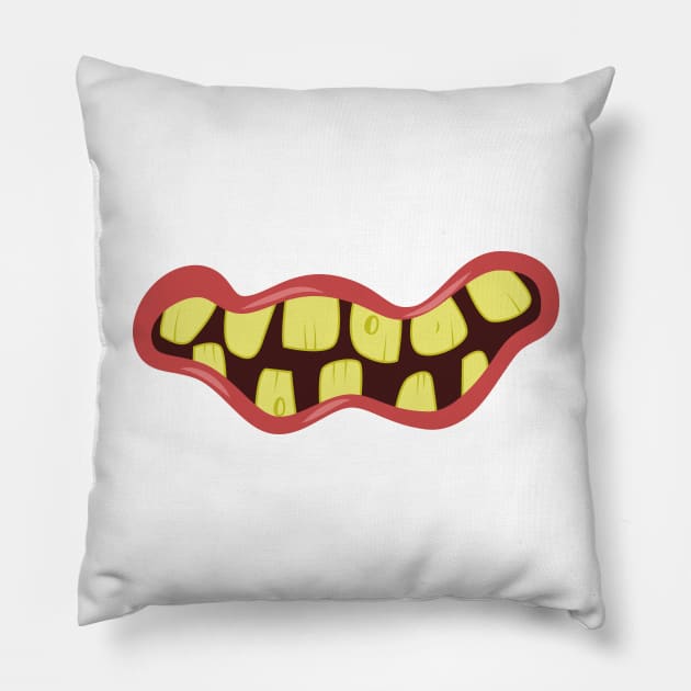 Funny Monster Mouth Mask Design Pillow by andreperez87