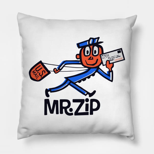 Mr. Zip 'Zippy' - USPS - Postal Service - Retro Pillow by EverGreene