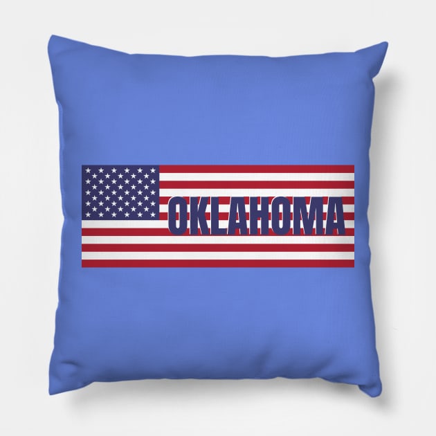 Oklahoma State in American Flag Pillow by aybe7elf