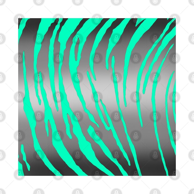 Silver Tiger Stripes Aqua by BlakCircleGirl