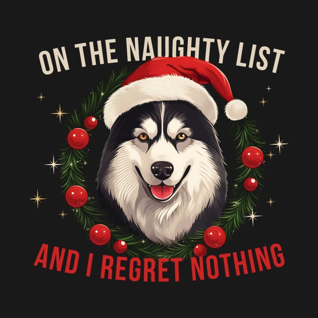 On The List Of Naughty And I Regret Nothing Christmas Husky by K.C Designs