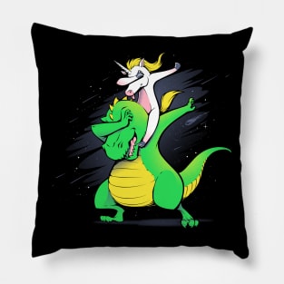 Unicorn T-Rex Dabbing Pillow