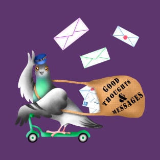 Pigeon Express (Mauve Background) T-Shirt