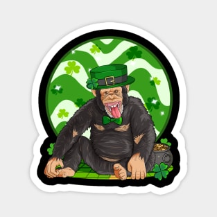 Chimpanzee St Patricks Day Irish Leprechaun Magnet