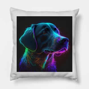 Dog Neon Art 3 Pillow