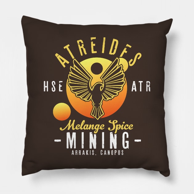 Dune Atreides Melange Spice Mining Pillow by Rebus28