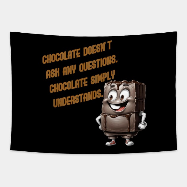 Cute chocolate knows everything Tapestry by Human light 