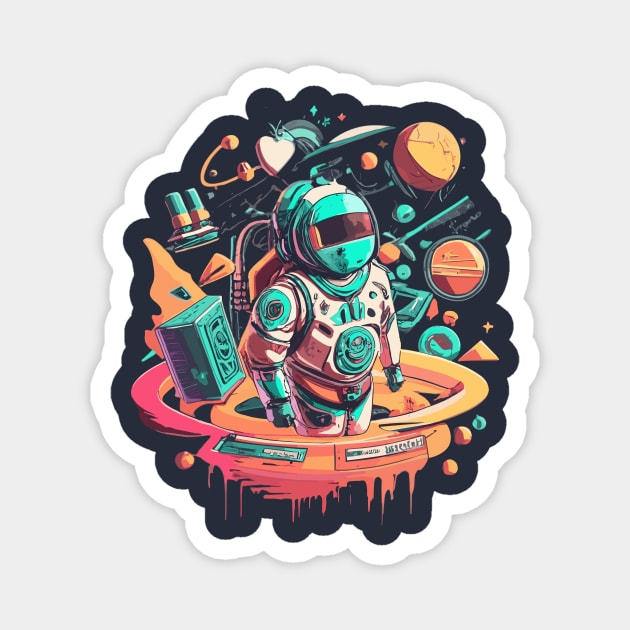 Space traveller Magnet by NegVibe