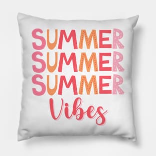 Colorful Summer Vibes Text Pillow