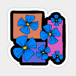 Retro Pop Art Flower Pattern Magnet