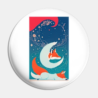 Beauty Floral Flower Fox Yoga Pin