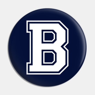 Initial Letter B - Varsity Style Design Pin