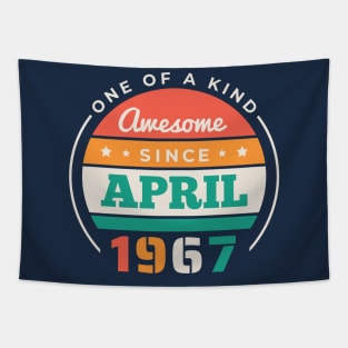 Retro Awesome Since April 1967 Birthday Vintage Bday 1967 Tapestry