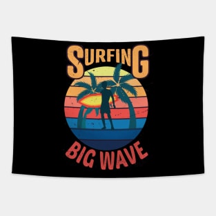 Surf - The Big Wave, Big Wave Surfer, Retro style wave, Vintage wave pattern, great wave, Japan surf culture, kanagawa shonan Tapestry