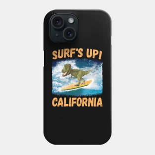 T Rex Surf's Up! California Surfing Lovers Phone Case