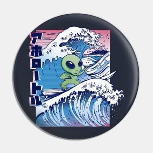 Surfing Alien Pin