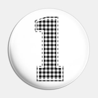 Plaid Number - 1 - Dark Pin