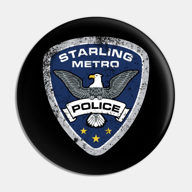 STARLING POLICE (ARROW) GRUNGE Pin by LuksTEES