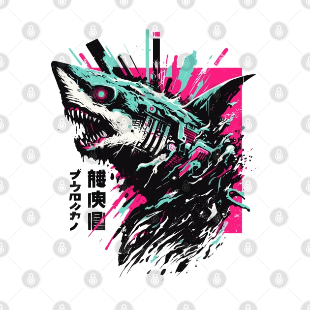 Cyber shark horror japanese by Evgmerk