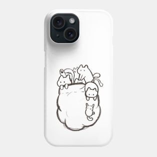 Kawaii sketchy pocket cats Phone Case