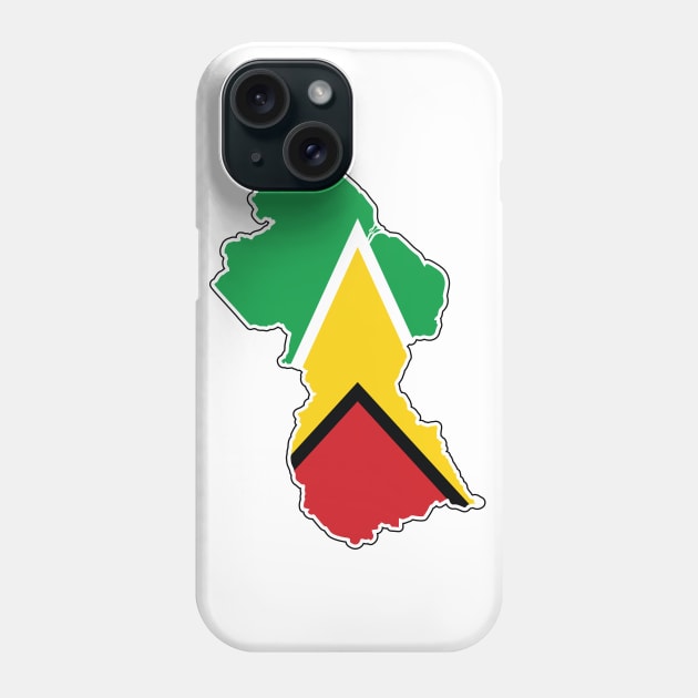 Guyana National Flag and Map Phone Case by IslandConcepts