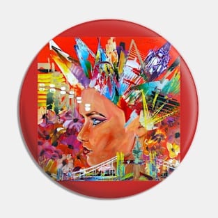 Portrait Punk City London Pin