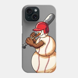 Christmas Baseball Snowman Baseball Lover Phone Case