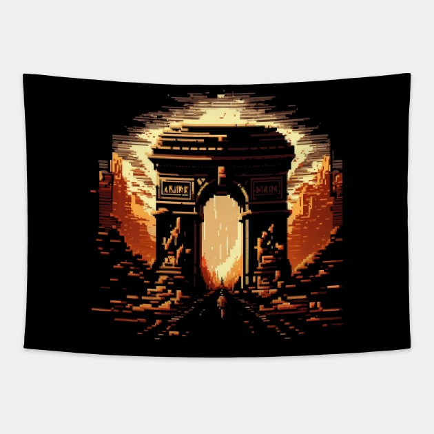 Arc de Triomphe Pixel Art Tapestry by Pixel-Eye