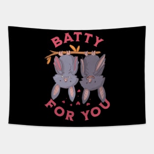 Bats in Love - Goth Valentine Tapestry