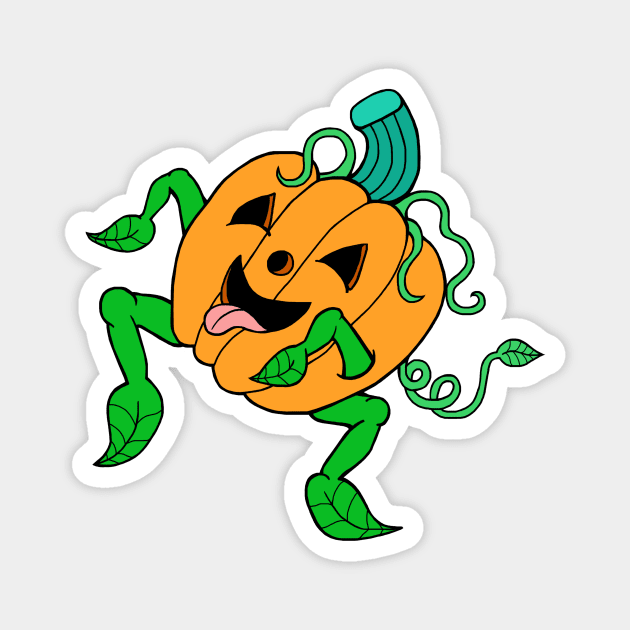 Dancing Joyful Pumpkin Pup Magnet by Art by Deborah Camp