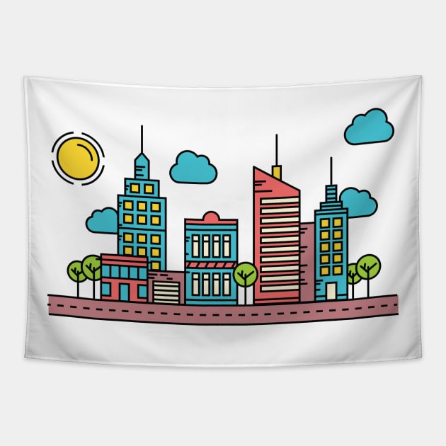 city 03 Tapestry by iuz