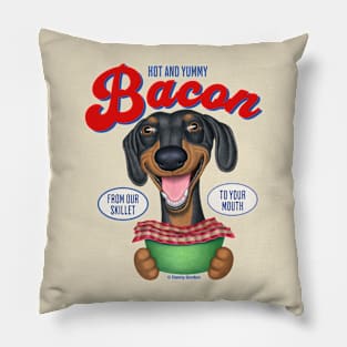 Dachshund Hot and Yummy Bacon Pillow